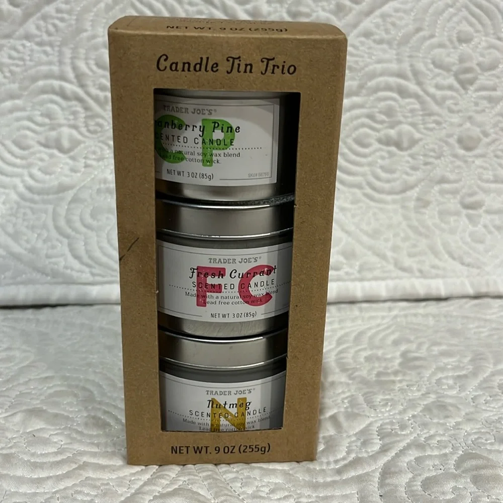 Trader Joe’s candle‎ tin trio, new in package
